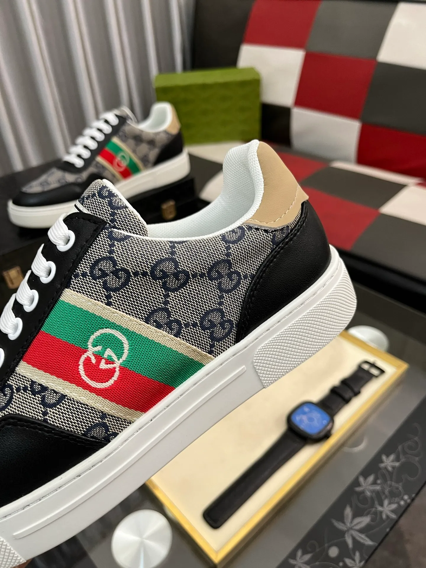 Men's shoes 💰440⌚️⌚️ (GUCCI) Men's casual shoes from Gucci's official website, the same style, the upper is made of cowhide with imported new brand elements Gucci, showing a good atmosphere, simple design, super versatile, 🐑 leather lining, air-cushion rubber outsole, size 38-443️⃣ colors available